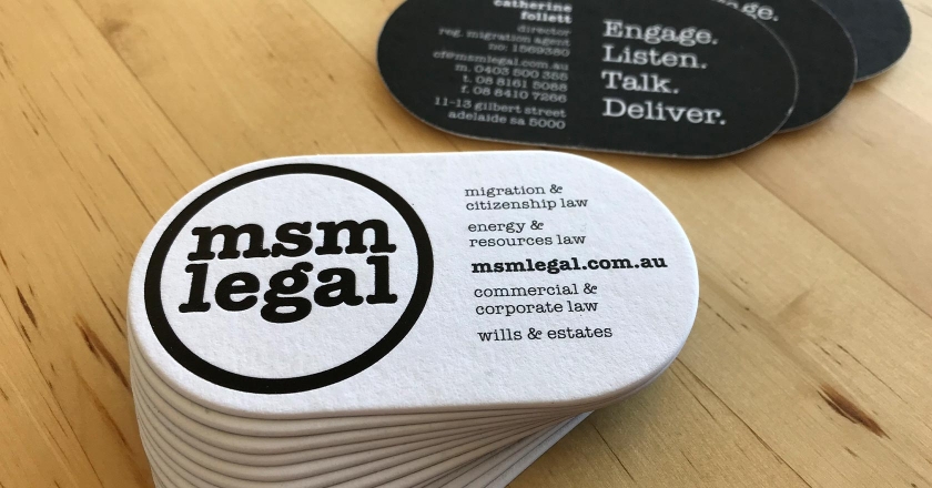 MSM Legal - Business Cards, Front and Back.