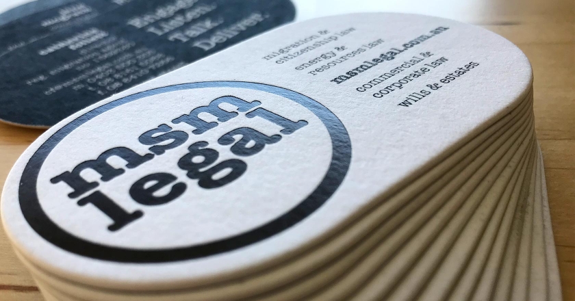 MSM Legal - Business Cards, Close Up Foiling and Deboss Detail