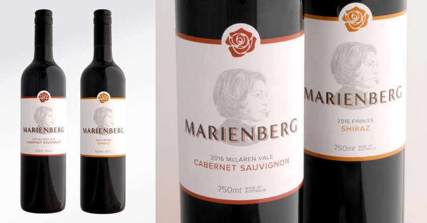 Marienberg Wines Labelling - 2016 Cabernet Sauvignon and 2016 Shiraz