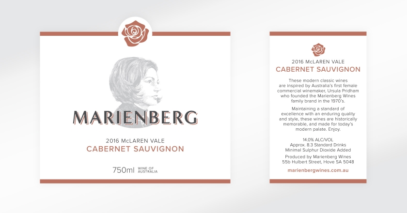 Marienberg Wines Labelling - 2016 McLaren Vale Cabernet Sauvignon Artwork