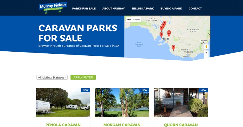 Murray Fielder Caravan Park Broker Website - Property Listings