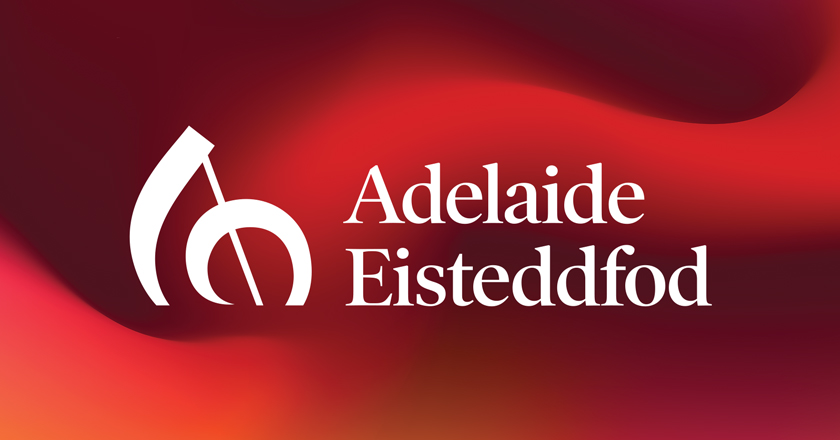 Adelaide Eisteddfod Company Logo - Main Company Logo, Horizontal, White on Background