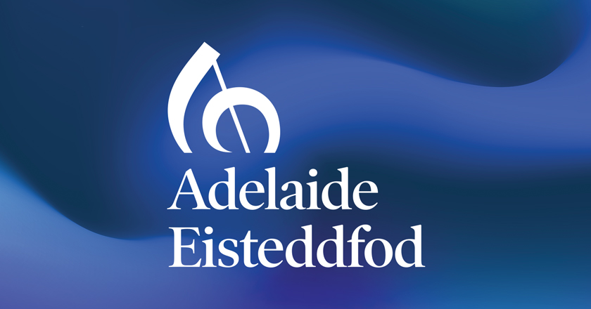 Adelaide Eisteddfod Company Logo - Main Company Logo, Vertical, White on Background