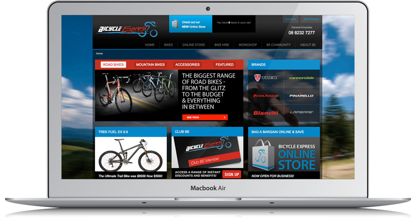 Bicycle Express Website - Home Page