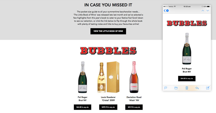 East End Cellars Email Marketing - Promote Products and Links to Purchase Wine Online