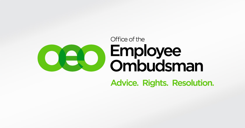 Office of the Employee Ombudsman Horizontal Logotype on White