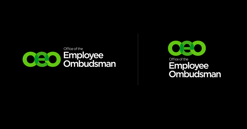 Office of the Employee Ombudsman Corporate Logotypes, Reversed on Black, without Taglines