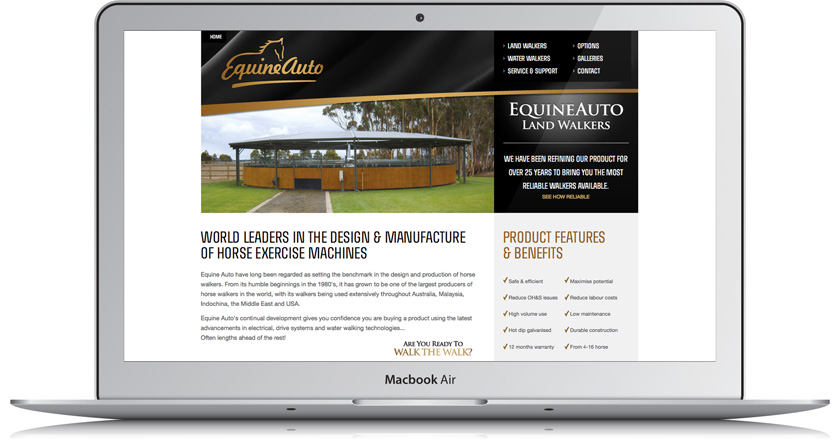 Equine Auto Website - Home Page