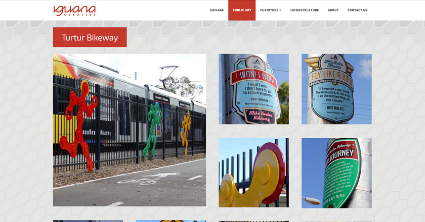 Iguana Creative Website - Public Art Project Detail Page with Hero and Thumbnail Images