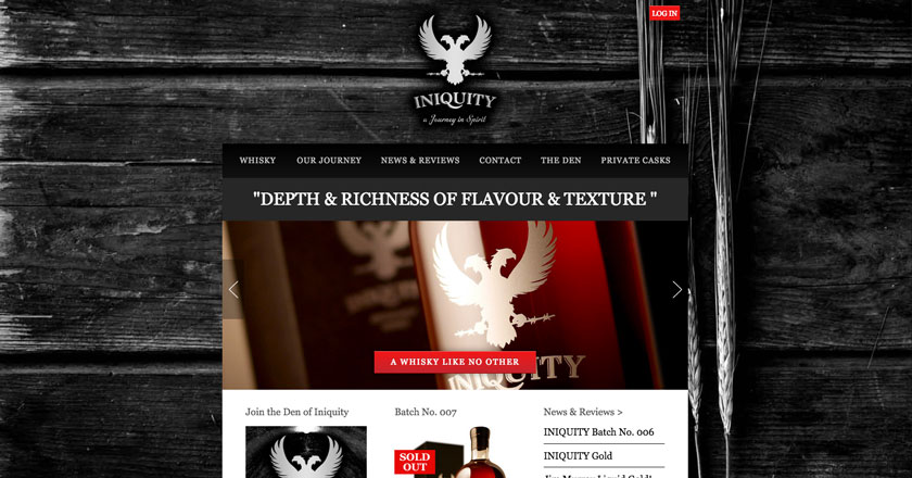 Iniquity Website - Home Page.