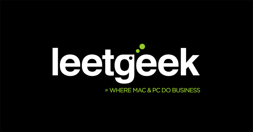 LeetGeek Company Logotype on Black with Tagline