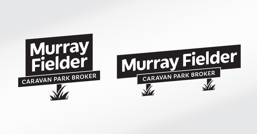 Murray Fielder Caravan Park Broker Company Logotype - Black & White variations