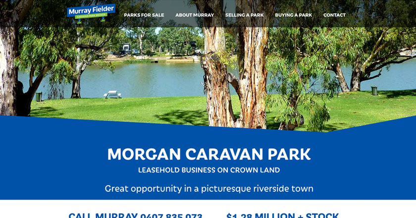 Murray Fielder Caravan Park Broker Website - Property Details Page with Attractive Imagery