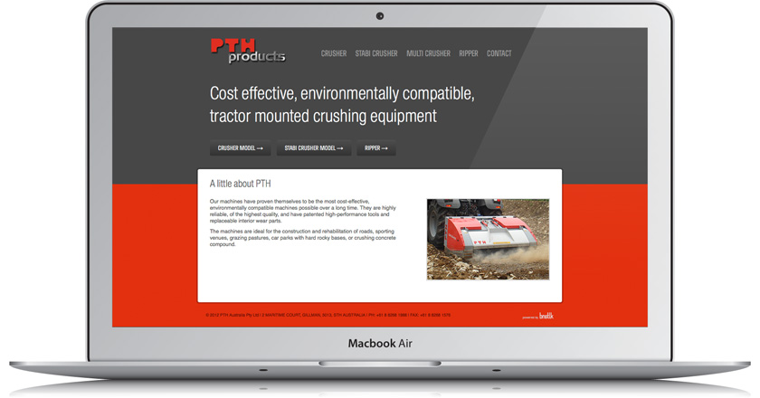 PTH Products Website - Home Page