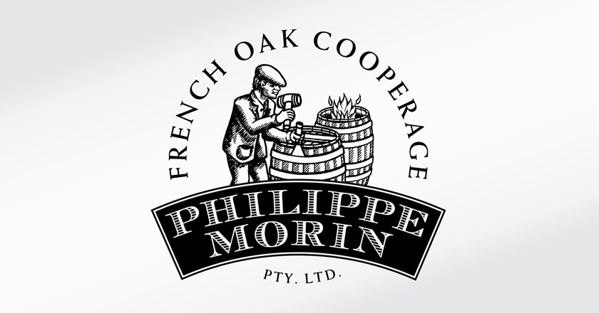 Philippe Morin French Oak Cooperage Company Logotype - Black & White Logo