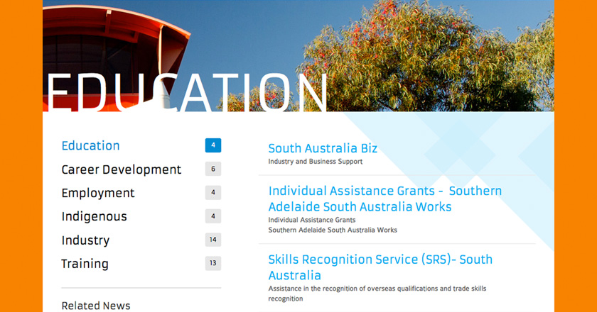 Southern Adelaide EDB Website - Pathways > Education Page