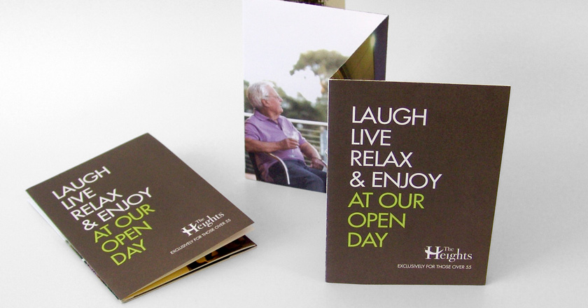 The Heights Retirement Village, A6 Folding Brochure Design & Print