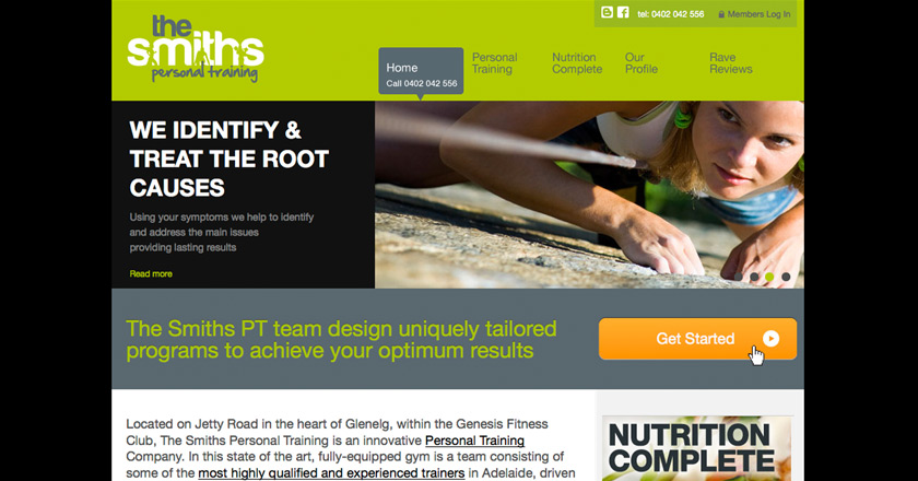 The Smiths Personal Training Website - Home Page