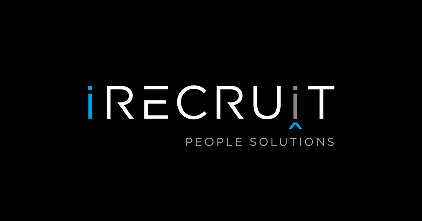 iRecruit People Solutions Company Logotype on Black