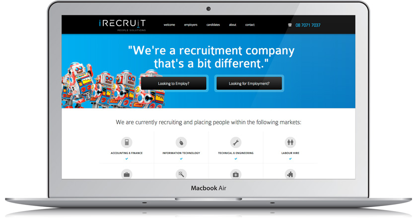 iRecruit People Solutions Website - Home Page
